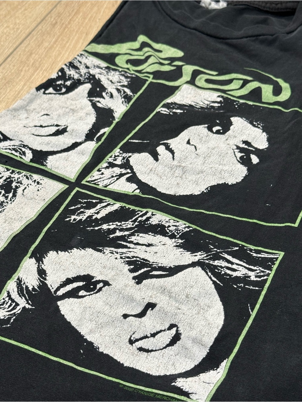 Poison Graphic Band Tee Muscle Tank Vintage Wash Black Size Small - Picture 6 of 15